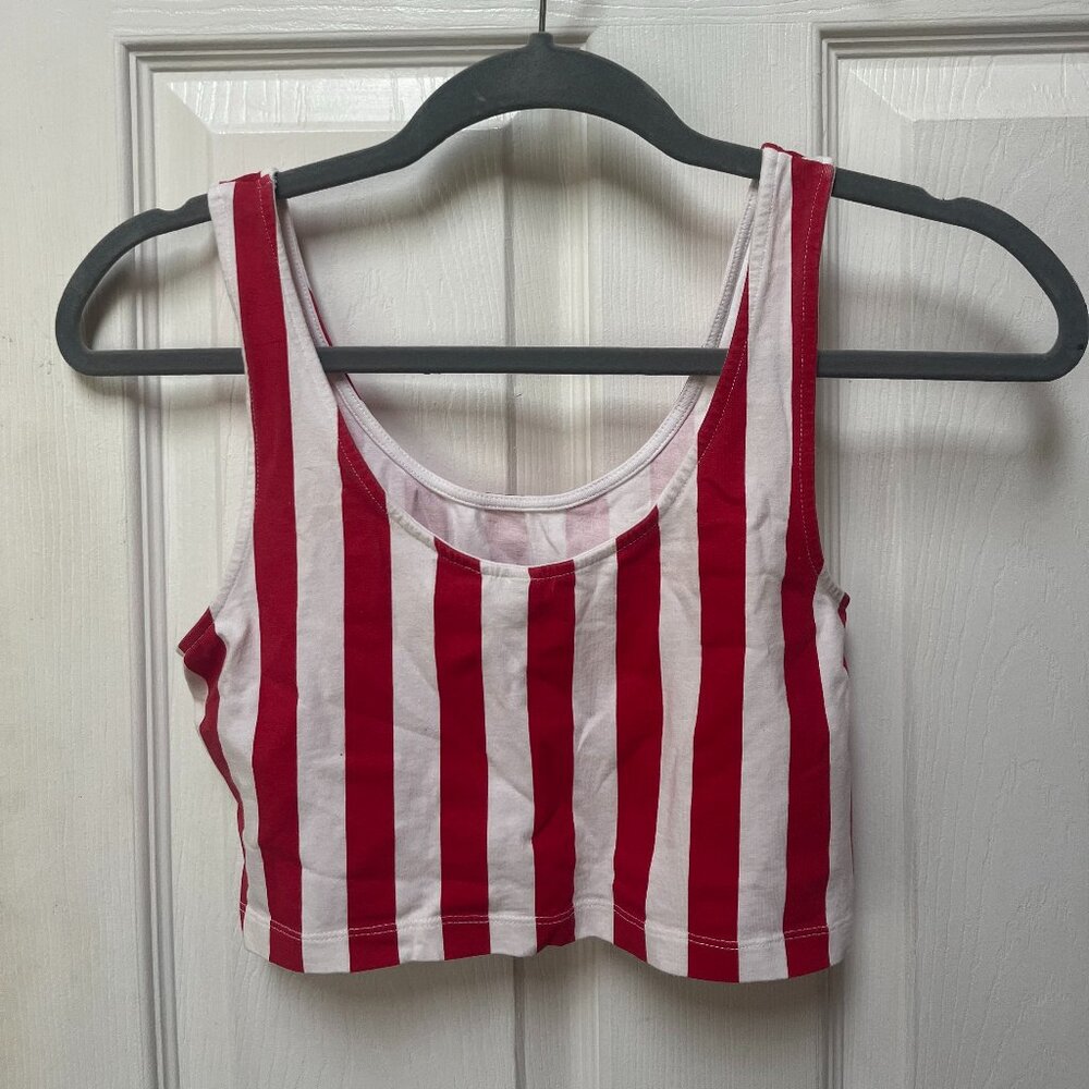 Divided H&M Red and White Striped Tank Top